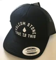 VOLCOM TRUCKER CAP MIX UP CHEESE BLACK Yupoong strapback adjustable HAT CAP Aust