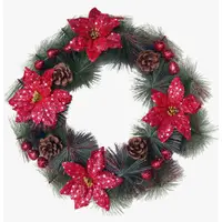 在飛比找蝦皮購物優惠-[台灣現貨]冬季聖誕花圈30cm聖誕花環40cm//聖誕裝飾