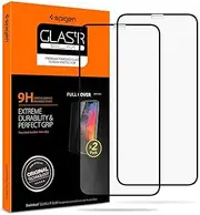 [Spigen] Glas.tR Slim Full Cover Screen Protector Designed for Apple iPhone 11 (2019) / XR (2018) 9H Tempered Glass [2-Pack] - Black