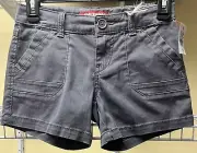 Unionbay Porkchop Galaxy Gray Adjustable Waist Shorts Pockets Girl Sz 10 Reg New