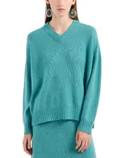 Emporio Armani Seamless Plain Knit V Neck Sweater