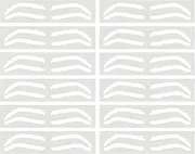 Imtrub Airbrush Brow Stencil Tape - Brow Shape Tape | 10 Pairs Auxiliary Strips, Stamp Shaper, Adhesive, Waterproof Eyebrow Protection Film For Professional Salon Use