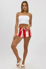 Red Stripe Mini Shorts - Size 16XL, Women's Shorts