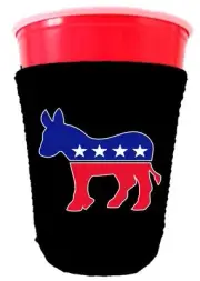 Democratic Party Donkey Logo Neoprene Collapsible Party Cup Coolie, DNC