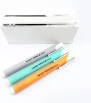 Retractable Click Eraser Pen W/ 15 Refills, 3 Assorted Barrels, Latex-Free
