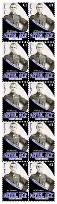 FRANZ BUCHNER GERMAN FIGHTER PILOT ACE WW 1 STRIP OF 10 MINT VIGNETTE STAMPS