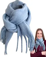 [Generic] Tassel Scarf - Long Shawl | Women's Warm Long Scarves Winter Scarfs Pure Color Scarf Tasseled Shawl Wrap for Cold Weather