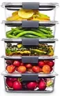 Rubbermaid Brilliance Food Storage Containers, Airtight Lids, Set of 5