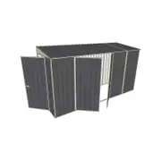 Build-A-Shed 1.2 x 3.7 x 2.0m Skillion Double Hinged Side Doors Shed - Grey