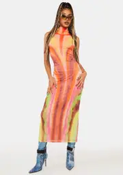 [AFRM] Neon Watercolor Serenity Midi Dress