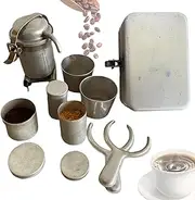 Drip Brew Kit - Vintage Coffee Gear, Washable Ultra Uniques Treasures | Nostalgic Camp Kettle Mug Bundle, Versatile Simples-to-Wash Brewing Utensils for Household Rituals Kitchen Journeyy