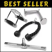 Versatile Tricep Press Down Cable Machine Attachment Set for Home Gym Workouts