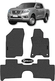 Sperling Custom Moulded Front & Rear Rubber Car Floor Mats Compatible with Nissan Navara (NP300 D23) Dual 2015-On