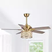 Modern Ceiling Fans w/Lights & Remote 52" Bedroom Reversible Motor Timer