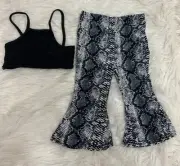 black lace cami & snakeskin pants set 9-12m
