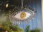 pottery barn west elm beaded evil eye ornament keep the bad away nwt