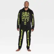 Hyde & Eek Men’s Skeleton Glow in the Dark One Piece Halloween Costume - Medium