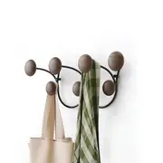 Umbra Dotsy Wall Hooks 7Pcs Decorative Clothes Hat Coat Hanger Rack Black/Walnut