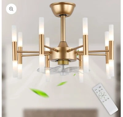 Bella Depot DC2301 22" 6-Speed Reversible w Remote & Light Kit Gold Ceiling Fan