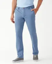 Tommy Bahama Men's Boracay Flat Front Stretch Sateen Pants Blue 32X34