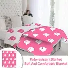 Festive Throw Blanket Double-sided Cozy Halloween Ghost Flannel for Sofa Bed