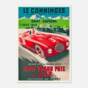Galrie Vintage Racing Poster for the XXXVI Grand Prix of ACF in Comminges, France Artwork, Poster Only, 70 x 100cm (28 x 40inch)