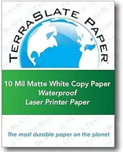 TerraSlate Paper 10 MIL 8.5" x 11" Waterproof Laser Printer/Copy Paper 250 Sheets