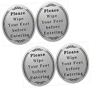 PHENOFICE Removable Wipe Your Feet Door Bumper Stickers Sets Adhesive Decals PVC Entryway Reminders Wall Stickers