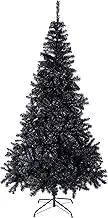 Sunnyglade 7.5 Ft Black Artificial Christmas Tree 1400 Tips Seasonal Holiday Decoration Tree with Metal Stand for Home, Office, Party (7.5 ft)