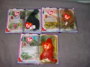 Ty McDonald's Dinoaour Trio Rex Bronty, & Steg Retired 2000 Complete Set of 3