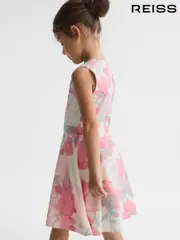 Reiss Pink Monica 9-12 yrs Floral Printed Belted Dress (D68946) | $110