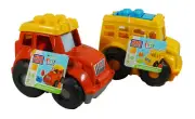 Mega Bloks - SET OF 2 - First Builder Vehicles - Lil Tractor & Lil School Bus