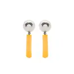 [Moschino] Moschino Logo-engraved Clip-on Earrings ONE SIZE SILVER/YELLOW