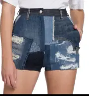Dolce and Gabbana denim patchwork shorts NWT large size IT 46