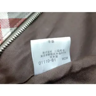 Burberry 專櫃正品 日本製 藍標 NOVA 經典菱格紋帆布 拼接牛皮 水餃包 手提包 肩背包