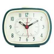 Leni Plastic Retro Analogue Alarm Clock Glow in the Dark Home/Room Decor Peacock