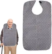 Senior Bibs For Men | Waterproof Washable Adult Feeding Bibs,Senior Reusable Feeding Cloth, Adjustable Inner Lining With Crumb Catcher For Citizens, Teens