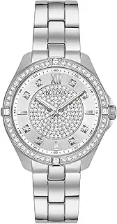 [Bulova] Crystal Quartz Ladies Watch, Stainless Steel, Silver-Tone (Model: 96L236)
