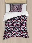 Duvet Cover Set, Geometric Triangle Shaped Modern in Gradient Tones Image,