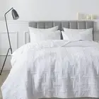Quilt King Size Bedding Sets with Pillow Shams White Lightweight Soft Bedspread