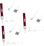 TEHAUX 3 Sets Charging Point Drill Pen Diamond Art Tools Nails Tools Nail Diamonds Rhinestones for Nails Diamond Pick Tool Rhinestone Sticky Pen Cross Stitch Tools abs Light Pen Charge
