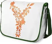 [Le Jardin du Lin] Digitally Printed Messenger School Bags with Khaki Straps for Girls and Boys, Back to School, Messenger Bags for Students, Shoulder Bags, Size: 29 x 36 cm, multi-coloured, Messenger