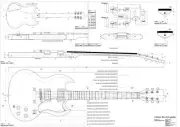 Gibson SG electric GUITAR PLANS make guitar - actual size