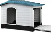 Extra Large Outdoor Plastic Dog Kennel House Puppy Pet Cabin Shelter XL Blue