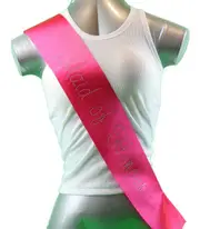 Hens Sash Diamante Crystal - Hot Pink - Maid Of Honour