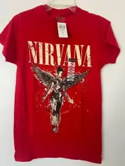 Nirvana In Utero Red Boyfriend Fit Girls T-Shirt SM