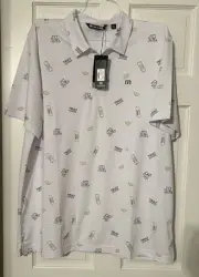 TRAVIS MATHEW TRULY HARD SELTZER Size XXL Mens Polo Shirt Golf White