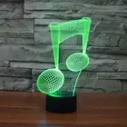 Light Transmittance Music Note 3D LED Lights 7-Color Acrylic Visual Touch Lamp