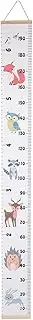 Kids Height Wall Chart, Decorative Cartoon Animal Canvas Removable Growth Chart for Wall 10-190 cm Ruler with Traceless Hook for Children's Room Growth
