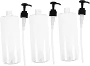 TOVINANNA 3pcs Empty Bottles Bathroom Dispensers Shower Pump Bottle Touchless Drink Dispenser Press Pump Bottle Emollient Hot Water Dispenser Leak Wash Liquid Travel Spray Bottle Black